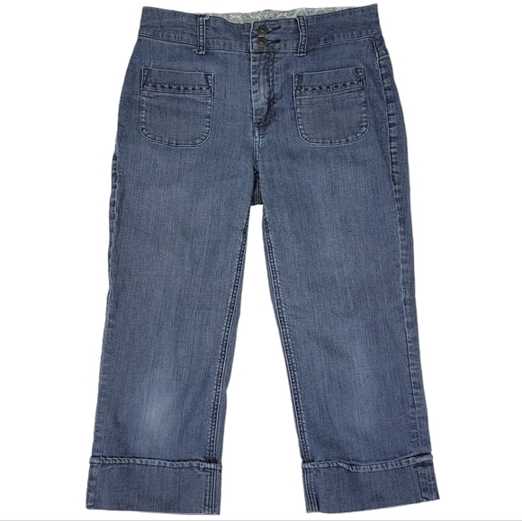 Chico's Platinum Denim Flat  Cropped Jeans Size 0.5/6 Dark Wash Ultimate Fit - Picture 1 of 13
